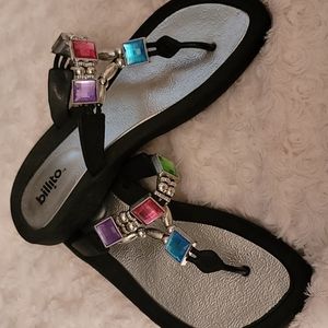 Size 8 Billito jeweled flip flops